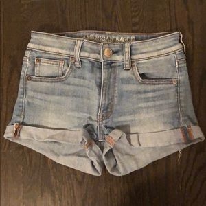 American Eagle High Rise Jean Shorts Size 0